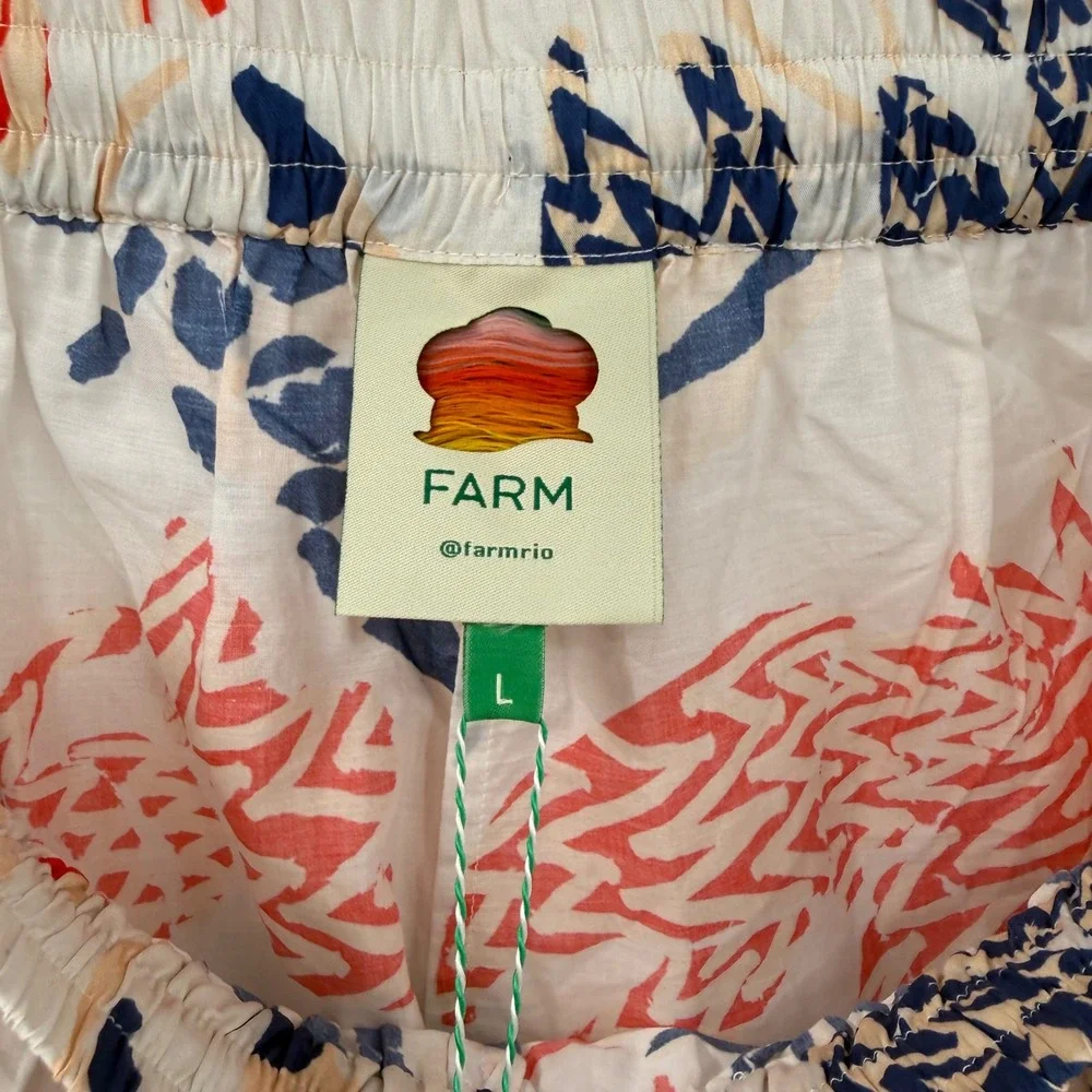 NWT Farm Rio Lobster Print 100% Cotton Pull-On Shorts Women Size Large - Picture 6 of 11